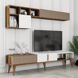 TV skrinka / Obývacia stena Milan TV - Walnut, White vyobraziť