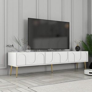 TV stolík Lyon 43 - White, Gold vyobraziť