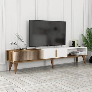 TV stolík Milan Alt - Walnut, White vyobraziť