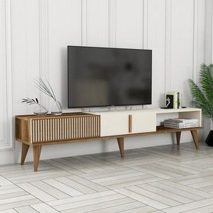 TV stolík Milan Alt - Walnut, Cream vyobraziť