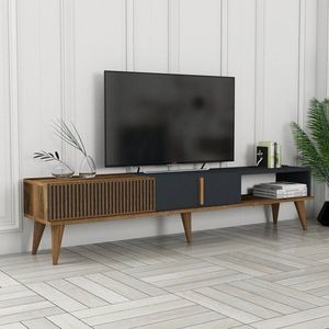 TV stolík Milan Alt - Walnut, Anthracite vyobraziť