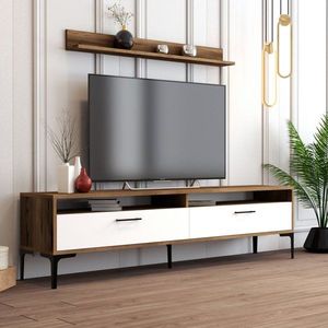 TV skrinka / Obývacia stena Istanbul - Walnut, White vyobraziť