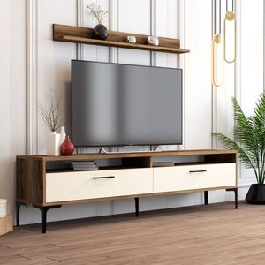 TV skrinka / Obývacia stena Istanbul - Walnut, Cream vyobraziť
