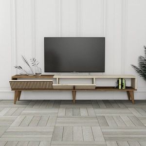 TV stolík Milan - Walnut, Travertine vyobraziť