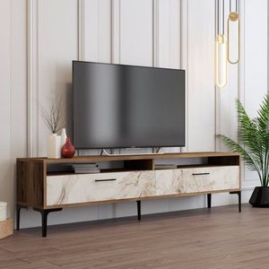 TV stolík Istanbul 2 - Walnut White Marble vyobraziť