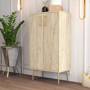 Skrinka na topánky / Botník Prag - Travertine vyobraziť