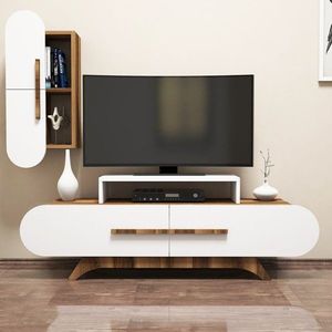 TV skrinka / Obývacia stena Rose S - Walnut, White vyobraziť