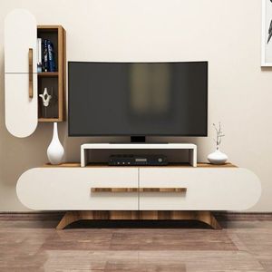 TV skrinka / Obývacia stena Rose S - Walnut, Cream vyobraziť