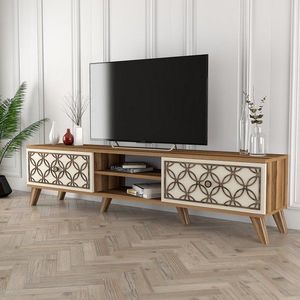 TV stolík Class - Walnut, Cream vyobraziť