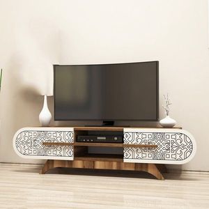 TV stolík Defne - Walnut Cream vyobraziť