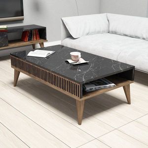 Konferenčný stolík Milan - Walnut, Black vyobraziť