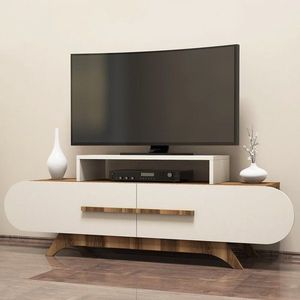 TV stolík Rose - Walnut, Cream vyobraziť