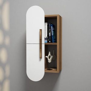 Nástenná polica Rose - Walnut, White vyobraziť