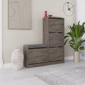 Skrinka na topánky / Botník Dude - Dark Brown vyobraziť