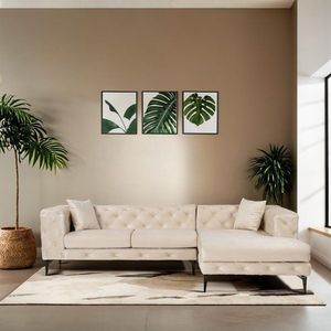 Rohová sedacia súprava / Rohová pohovka Como Eco Right - Beige, Black vyobraziť