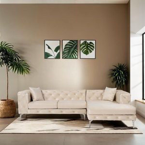 Rohová sedacia súprava / Rohová pohovka Como Eco Right - Beige vyobraziť