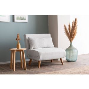 Rozkladacie kreslo Folde Single - Teddy Fabric - White vyobraziť