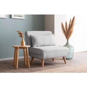 Rozkladacie kreslo Folde Single - Teddy Fabric - Grey vyobraziť