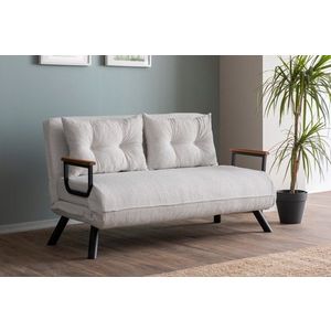 Dvojmiestna rozkladacia pohovka Sando 2-Seater - Teddy Fabric - White vyobraziť
