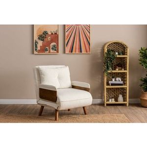 Rozkladacie kreslo Cosmo Single - Teddy Fabric-White vyobraziť