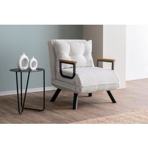 Rozkladacie kreslo Sando Single - Teddy Fabric - White vyobraziť