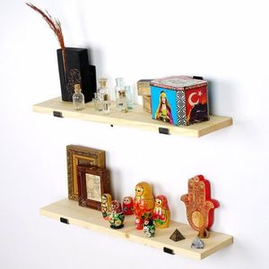 Dekoratívna drevená nástenná polica Lam008 vyobraziť