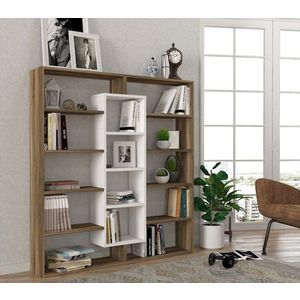 Knižnica Ample - Walnut, White vyobraziť