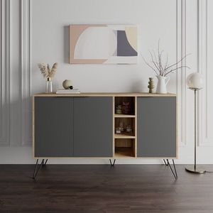 Konzolový stolík Clara Console - Oak, Anthracite vyobraziť