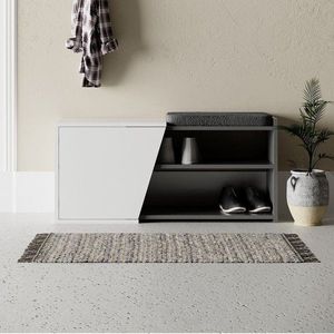 Skrinka na topánky / Botník Fiona Bench - Anthracite, White vyobraziť