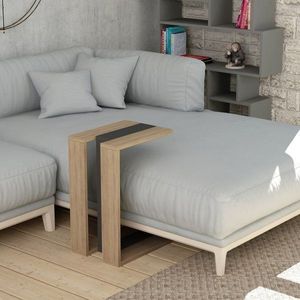 Príručný stolík / Odkladací stolík Muju - Oak, Anthracite, Oak vyobraziť