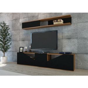 TV skrinka / Obývacia stena Taç - Walnut, Black vyobraziť