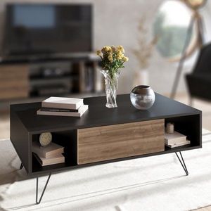 Konferenčný stolík Mistico - Black, Walnut vyobraziť
