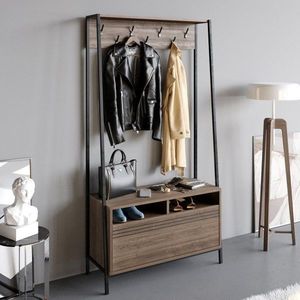 Predsieňová stena Devin - Walnut, Black vyobraziť