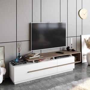 TV stolík Pia - Walnut, White vyobraziť