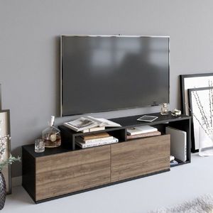 TV stolík Nexera - Black, Walnut vyobraziť