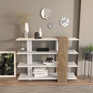 Knižnica Nur - White, Walnut vyobraziť