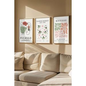 Dekoratívny rámovaný obraz (3 kusy) Artvmodel3-Ahsap vyobraziť