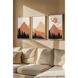 Dekoratívny rámovaný obraz (3 kusy) Artvmodel28-Ahsap vyobraziť