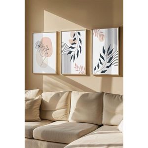 Dekoratívny rámovaný obraz (3 kusy) Artvmodel22-Ahsap vyobraziť