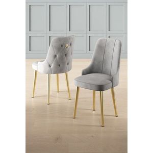 Súprava stoličiek (6 kusov) Newa - Grey, Gold vyobraziť