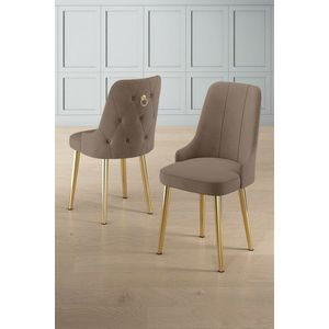 Súprava stoličiek (6 kusov) Newa - Cappuccino, Gold vyobraziť