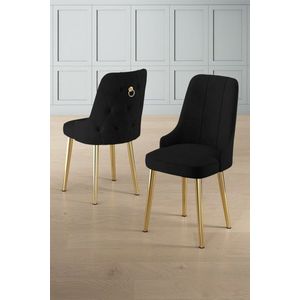 Súprava stoličiek (6 kusov) Newa - Black, Gold vyobraziť