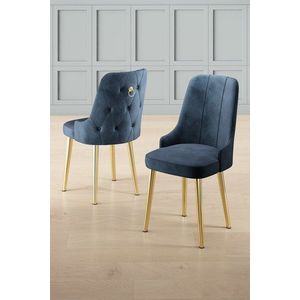 Súprava stoličiek (6 kusov) Newa - Anthracite, Gold vyobraziť