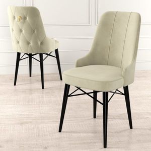 Súprava stoličiek (6 kusov) Pare - Cream, Black vyobraziť