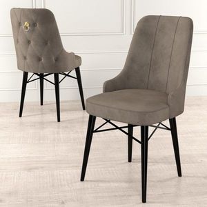 Súprava stoličiek (6 kusov) Pare - Cappuccino, Black vyobraziť