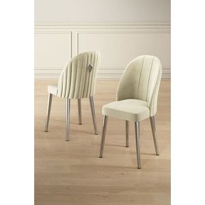 Súprava stoličiek (6 kusov) Mara - Cream, Chrome vyobraziť