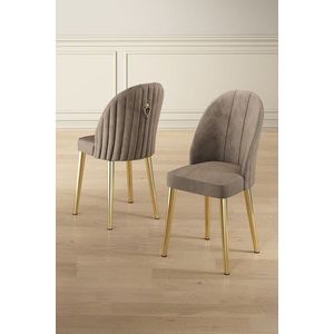 Súprava stoličiek (6 kusov) Mara - Cappuccino, Gold vyobraziť