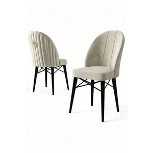 Súprava stoličiek (6 kusov) Ritim - Cream, Black vyobraziť