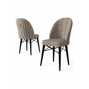 Súprava stoličiek (6 kusov) Ritim - Cappuccino, Black vyobraziť