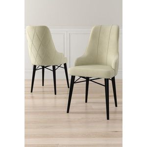 Súprava stoličiek (6 kusov) Neta - Cream, Black vyobraziť